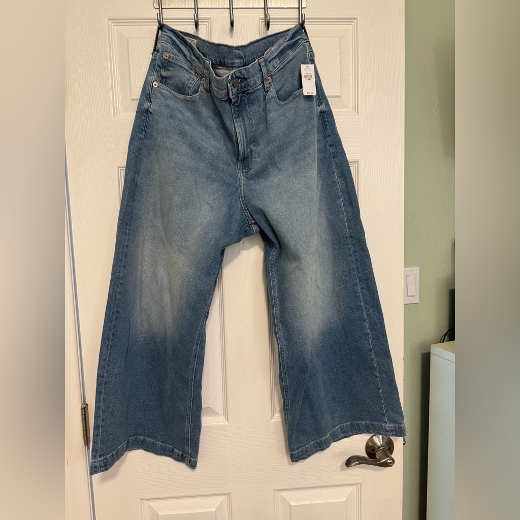 Gap High Rise Stride Wide Leg Jeans, Size 16 Short
